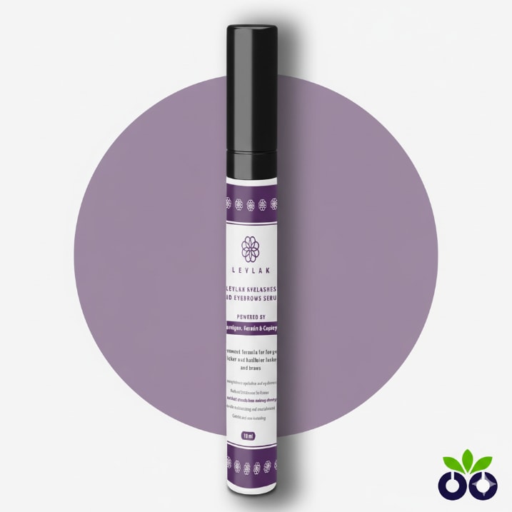 Leylak Eyelash Serum, an eyelash strengthening serum with Capixyl and Keratin for strengthening sparse, brittle lashes.