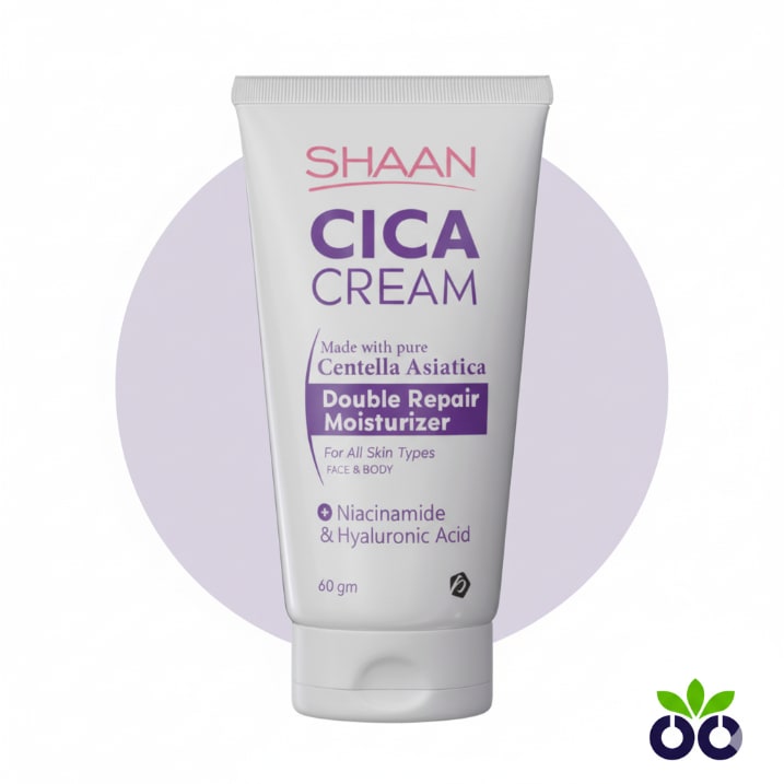 Shaan CICA Cream, a soothing cica cream with Centella Asiatica and Oatmeal for calming red, sensitive, and irritated skin.