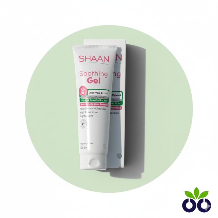Shaan Soothing Gel, a 120gm tube of calming gel for irritated skin, with Aloe Vera and Panthenol.