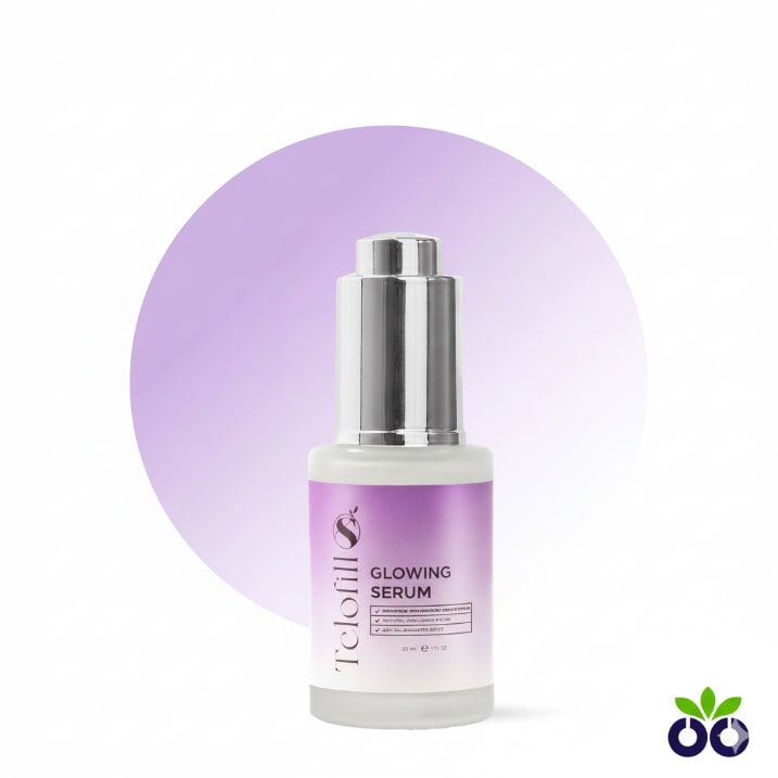 Telofill Glowing Serum, a serum for glowing skin with Snail Mucin and Ceramides to repair and hydrate.