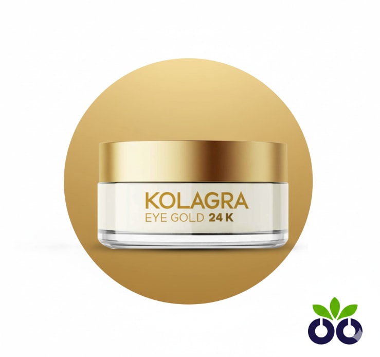 Kolagra's retinol eye gel for dark circles, a potent formula with 24K Gold and Vitamin A to treat wrinkles and pigmentation.