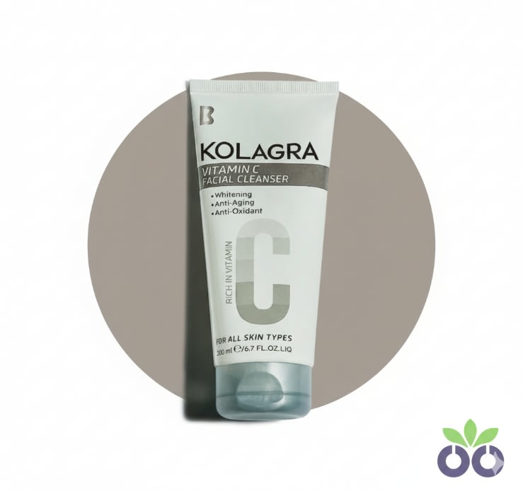 Kolagra's antioxidant face wash for sun damage with Vitamin C, E, and Ferulic Acid to protect and brighten skin.