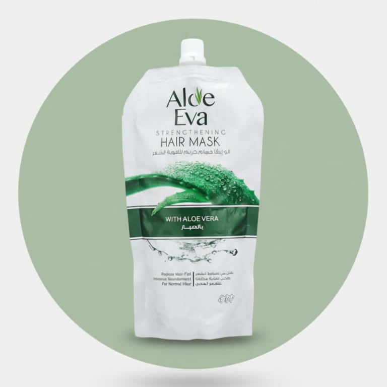 Aloe Eva Hair Mask Pouch, a hydrating hair mask for dry hair with pure Aloe Vera extract.