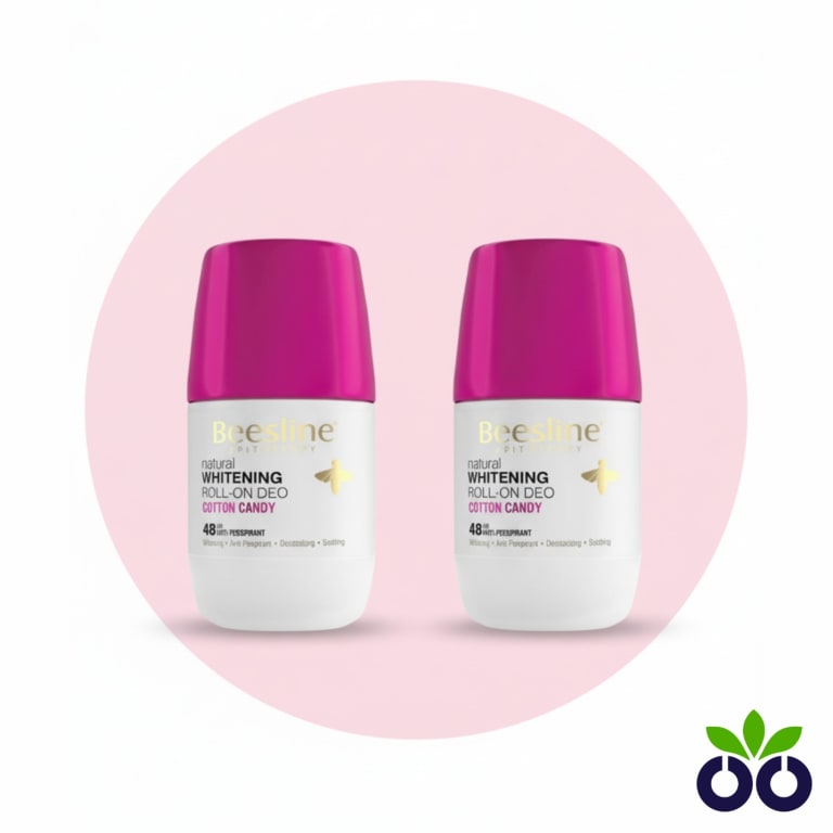 Beesline Cotton Candy 1+1 whitening deodorant offer pack with Lumiskin for brightening dark underarms.