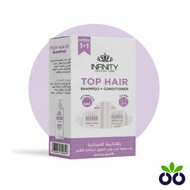 Infinity Top Hair hair fall treatment kit, featuring the PROCAPIL® anti-hair loss shampoo and scalp-treating conditioner.