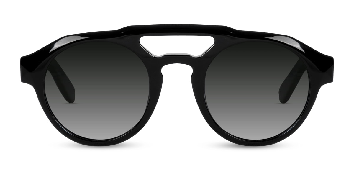 Black Frame Pilot Sunglasses-1