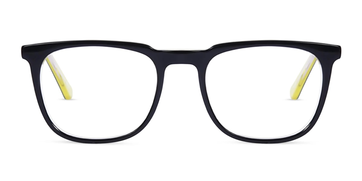 Black and Lime Green Square Glasses-1