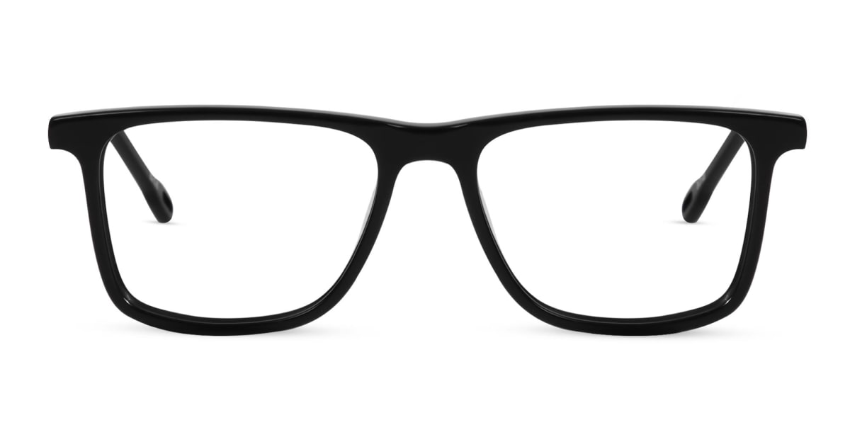 Black Rectangular Acetate Eyeglasses-1