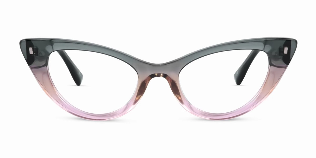 Crystal Black Blush Pink Cat Eye Glasses-1