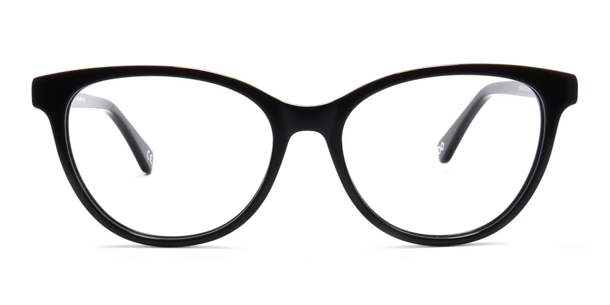 Black cat eye acetate full rim glasses-2