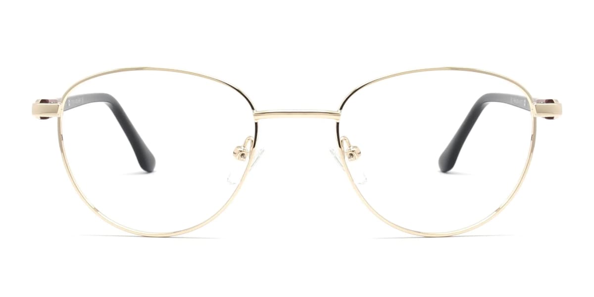 Gold Round Blue Light Glasses-2
