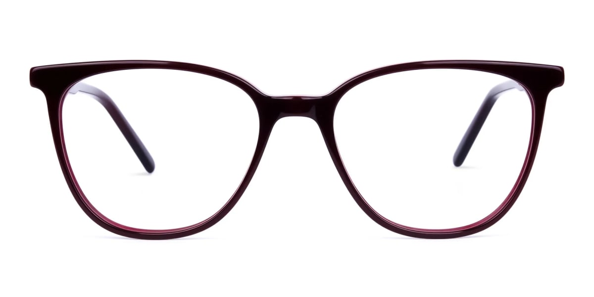 burgundy cat eye glasses -2
