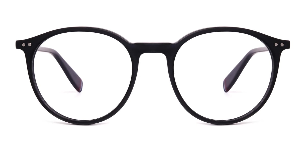 Matte Dark Grey Round Glasses frames-21