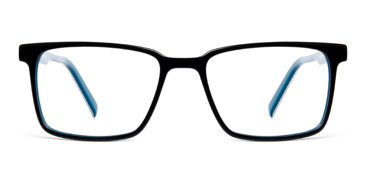Black and Teal Designer Rectangular Glasses frames-2