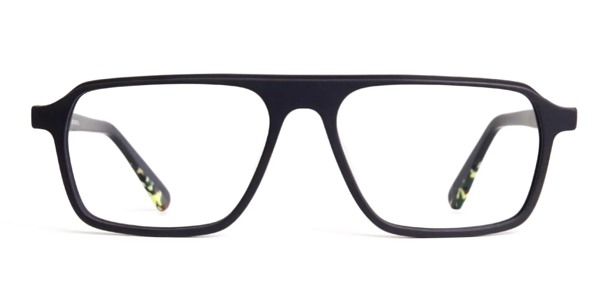 Matte Grey Rectangular Full Rim Glasses frames-2