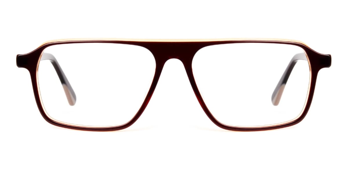 Brown and Black Rectangular Full Rim Glasses frames-2