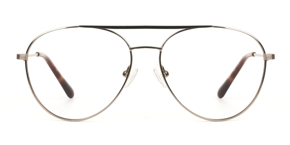 Black Bronze Flat Bridge Pilot Glasses in Metal - 2