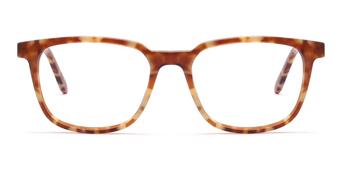 Caramel Tortoise Rectangular Glasses Unisex-2