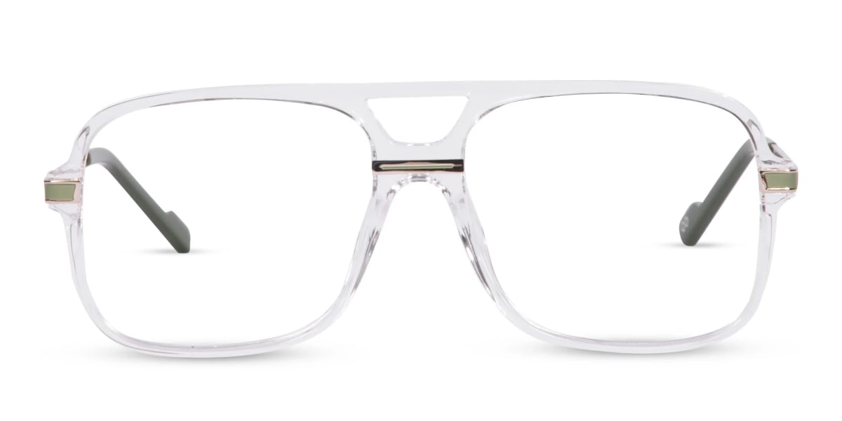 Rectangular Matte Black Double Bridge Glasses-2