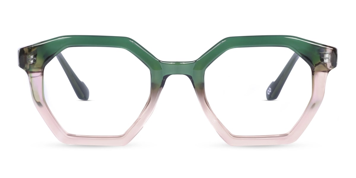 Green & Peach Glasses 1
