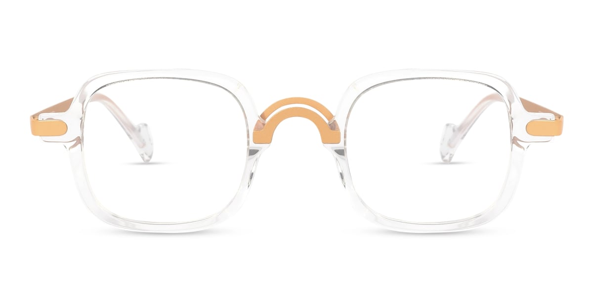 Crystal Clear Mixed Material Glasses Frames 1