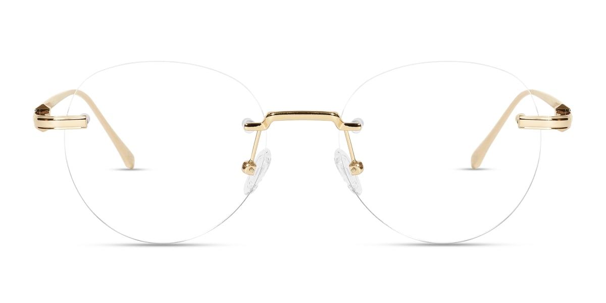 Round Gold Rimless Eyeglasses 1