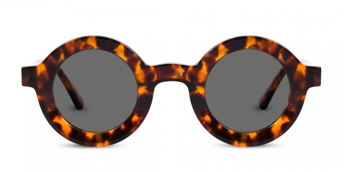 Round Tortoise Shell Sunglasses-1