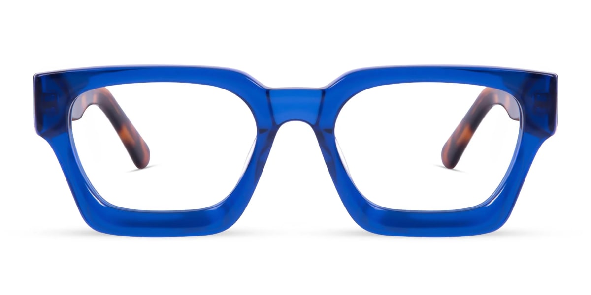 Blue Square Frame Glasses-1