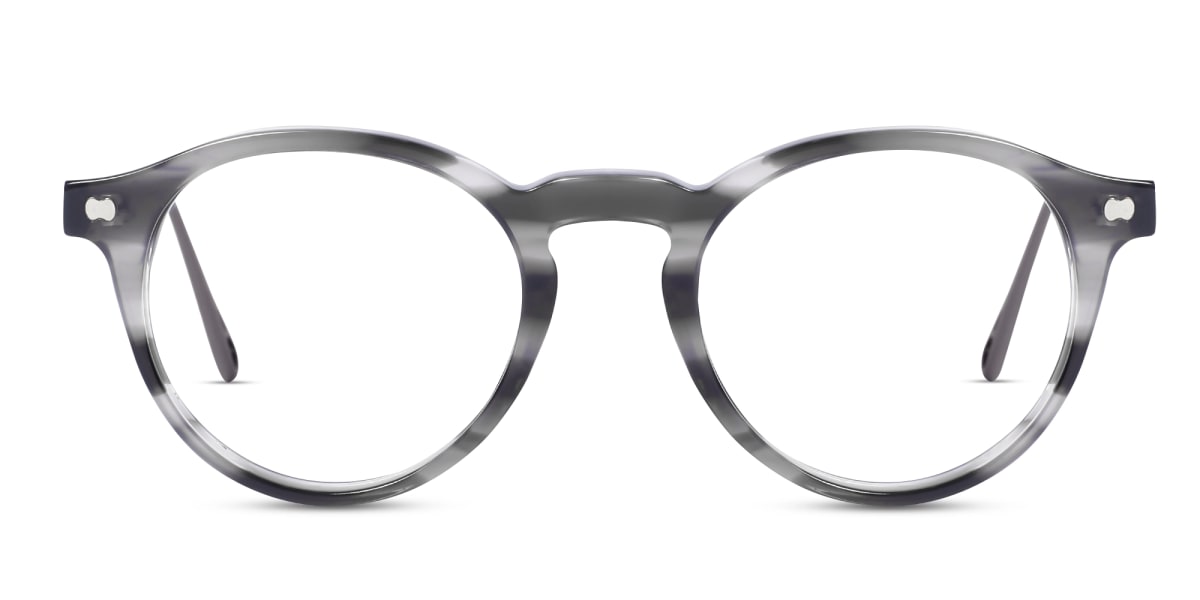 Grey Marble Oval Keyhole Bridge Eyeglasses 1