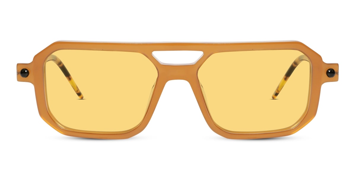 Yellow Tint Rectangular Sunglasses 1