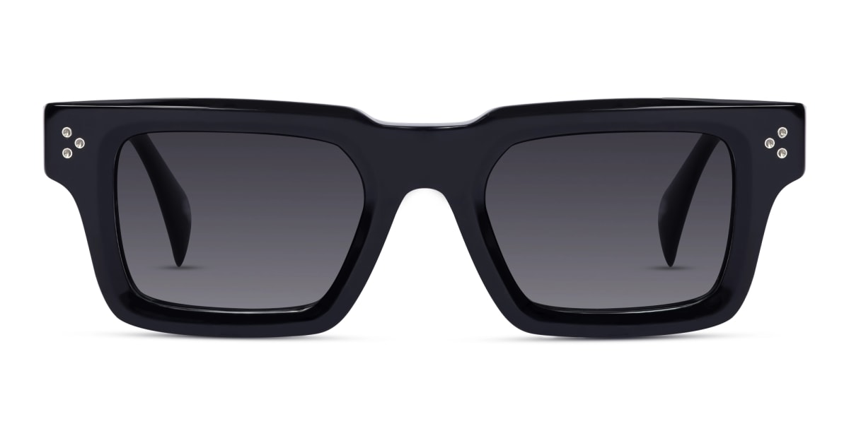 Thick Black Square Acetate Sunglasses 1