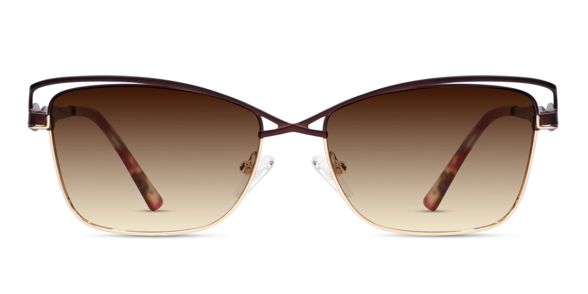 Matte Bronze & Gold Cat-Eye Sunglasses 1