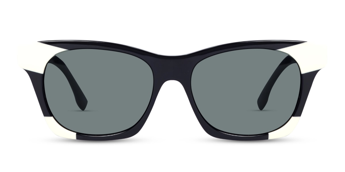 Black & White Square Cat Eye Sunglasses 1