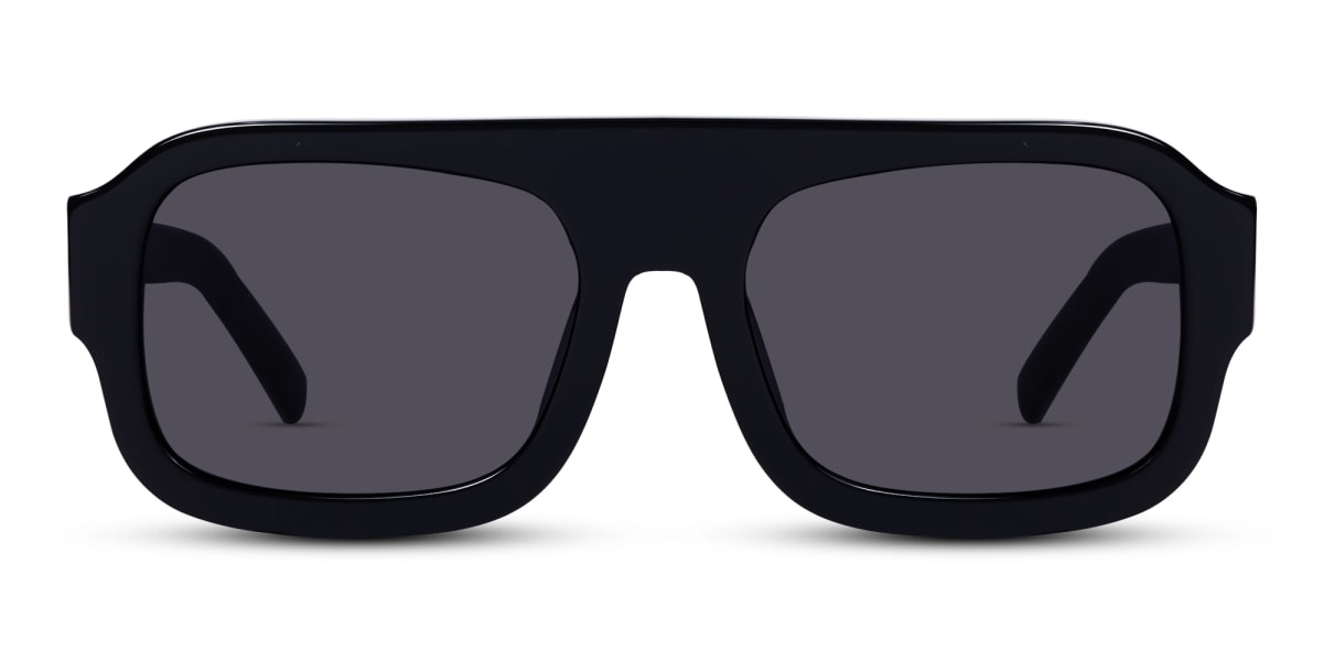 Black Flat Top Pilot Sunglasses 1