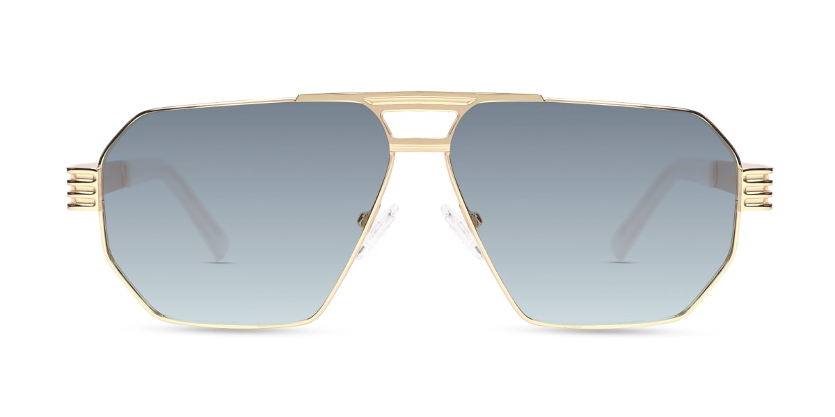 Gold Metal Double Bridge Sunglasses-1