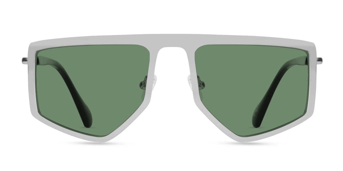 Matte Platinum Silver Metal Sunglasses-1