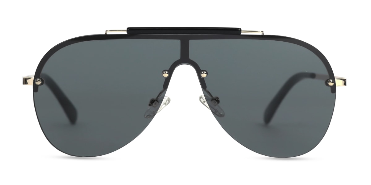 Metal Pilot Drak Grey Tint Sunglasses-1