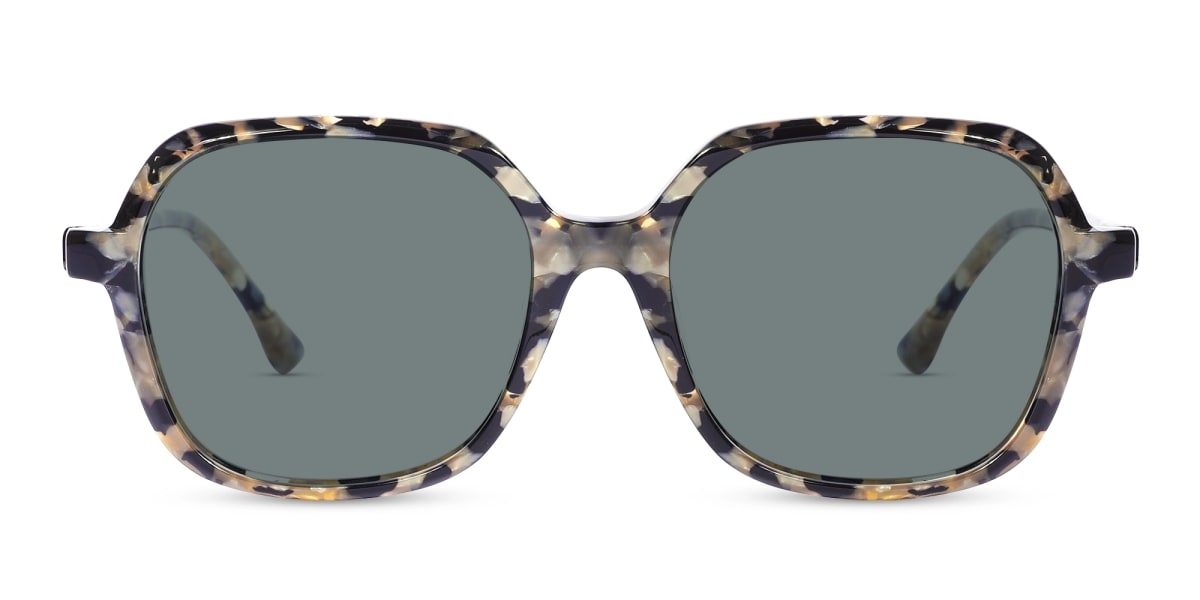 Dark Grey Tinted Square Full Rim Sunglasses