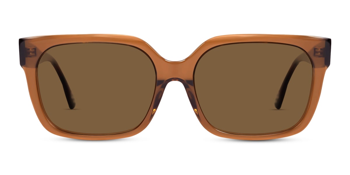 Square Acetate Frame With Brown Tint Sunglasses