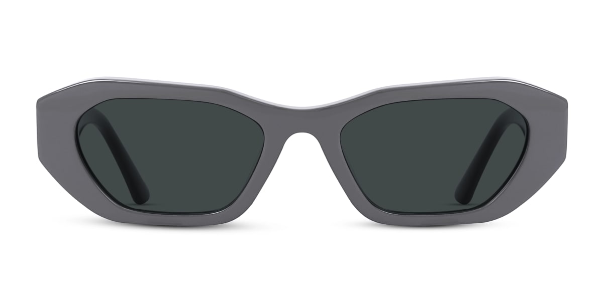 Geometric Sunglasses With Dark Grey Polarised Tint