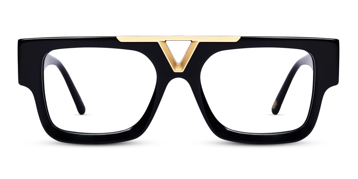 Black Square Oversized Thick Glasses