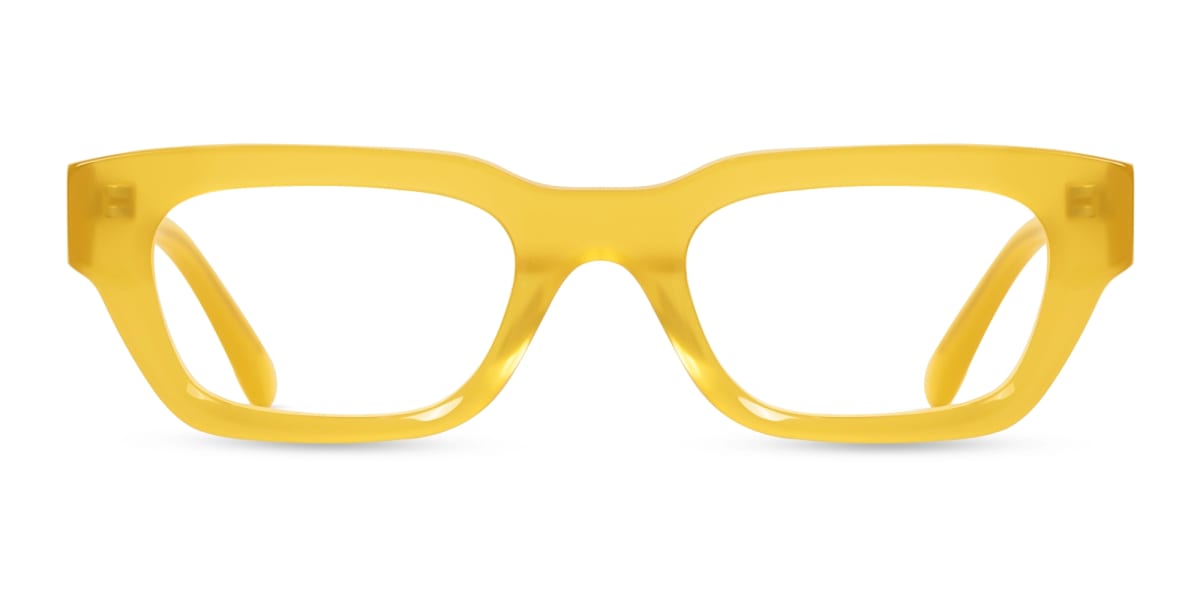 Mimosa Yellow Rectangle Full-Rim Glasses