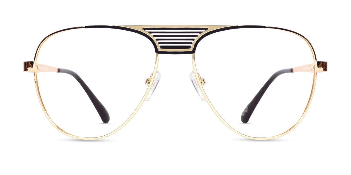 Gold Lightweight Pilot Full-Rim Glasses-1