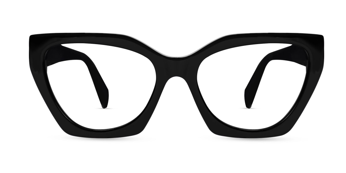 Black Cat-eye Geometric Glasses-1