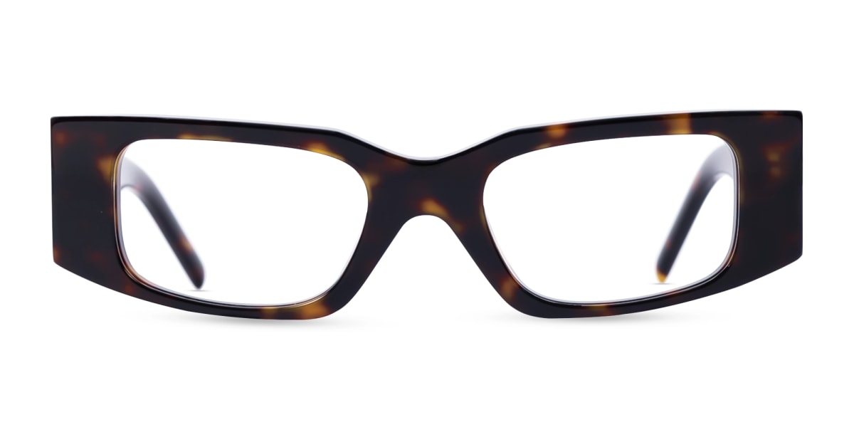 Dark Tortoise Rectangle Full-Rim Glasses-1