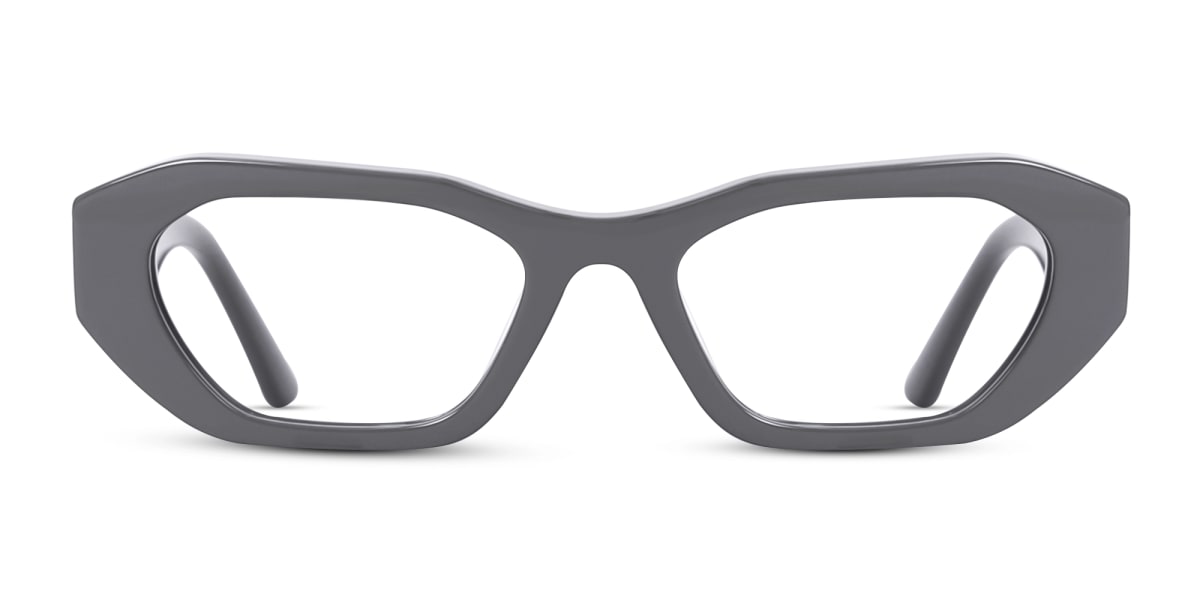 Slate Grey Rectangle Geometric Glasses