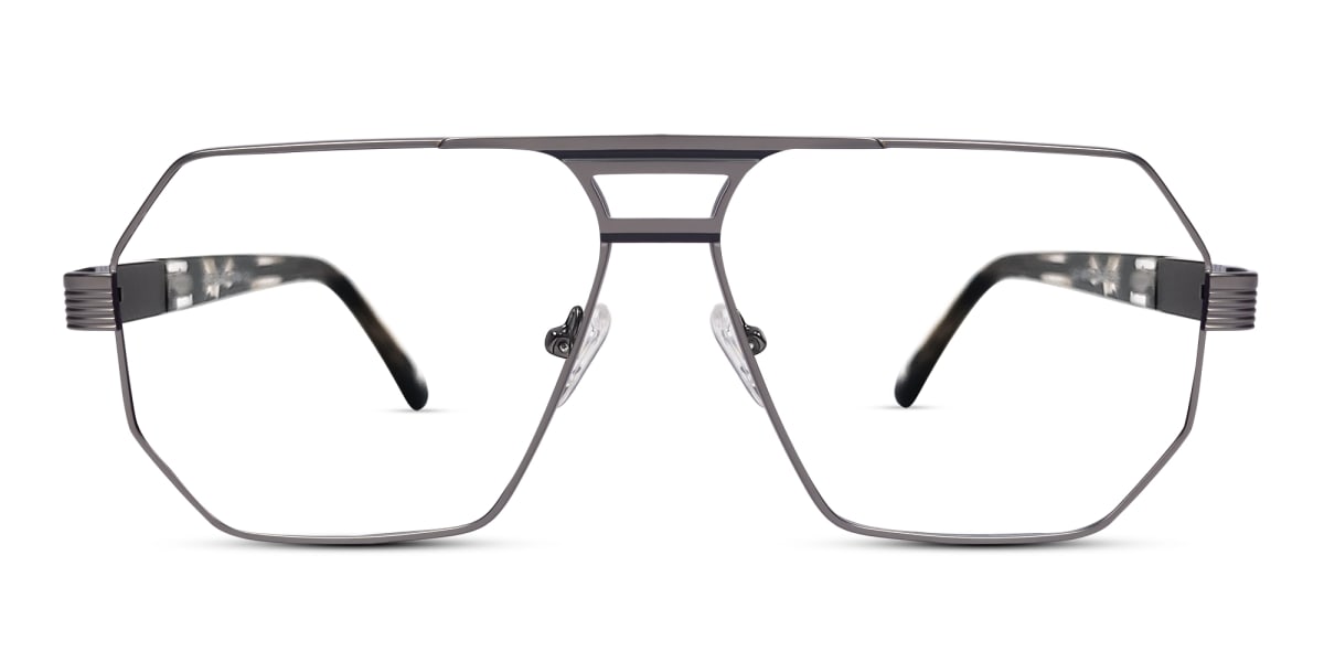 Matte Gunmetal Pilot Square Glasses