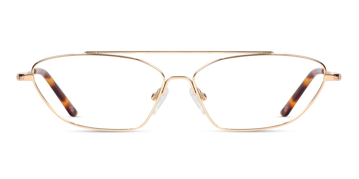 Gold & Brown Gradient Rectangle Glasses