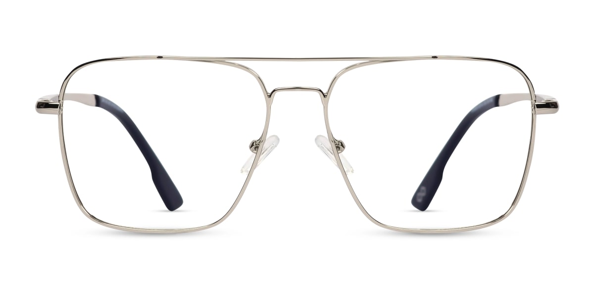 Metal Silver Square Pilot Glasses