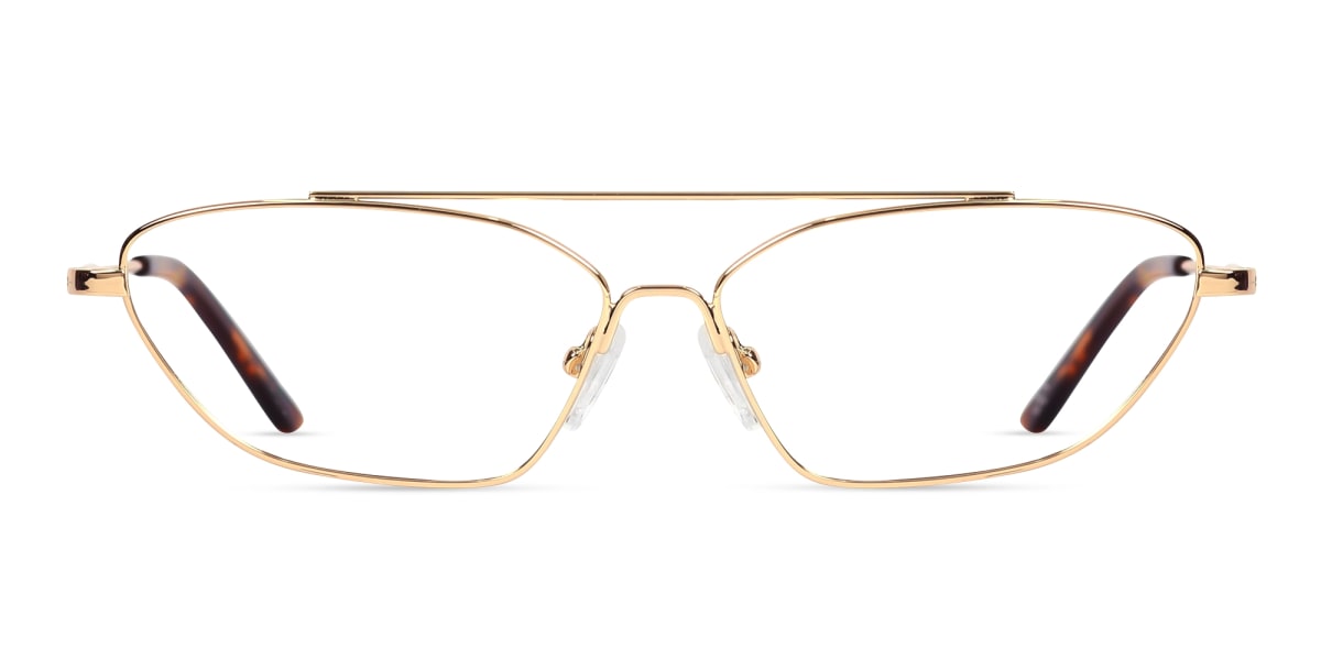 Gold & Green Rectangle Glasses